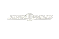 justin phillips logo on a black background
