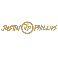 justin v phillips logo on a black background