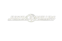 justin phillips logo on a black background